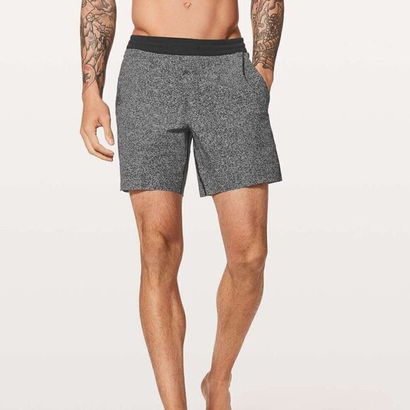 Lululemon Channel Cross Short *7" Pinweave Alpine White Black - Picture 1 of 8